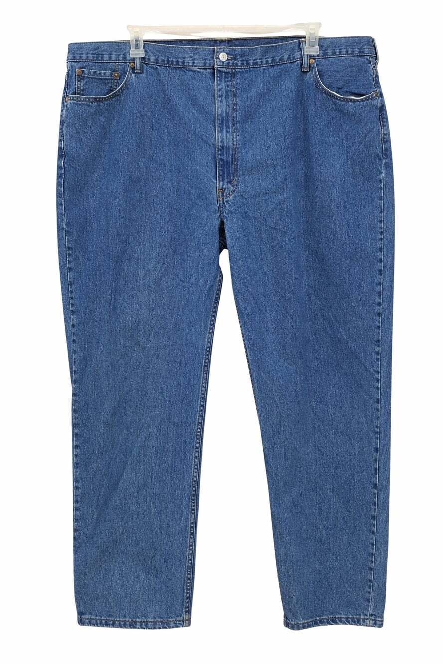 Levi 58x30 Blue Jeans Pants Denim Jean Zipper Relaxed Fit Cotton Levis 550 CR80